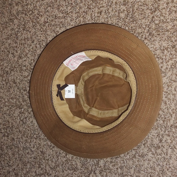 Vintage C.C FILSON Tin Cloth Waxed Canvas Packer Hat USA Safari Sz M - Picture 6 of 10